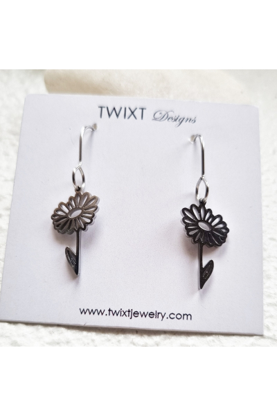April Birth Flower - Daisy - Earrings Silver - PD441